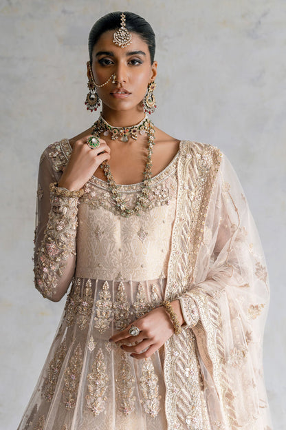 Golden Sunset – Ivory Gold Bridal Peshwas Lehenga Maxi