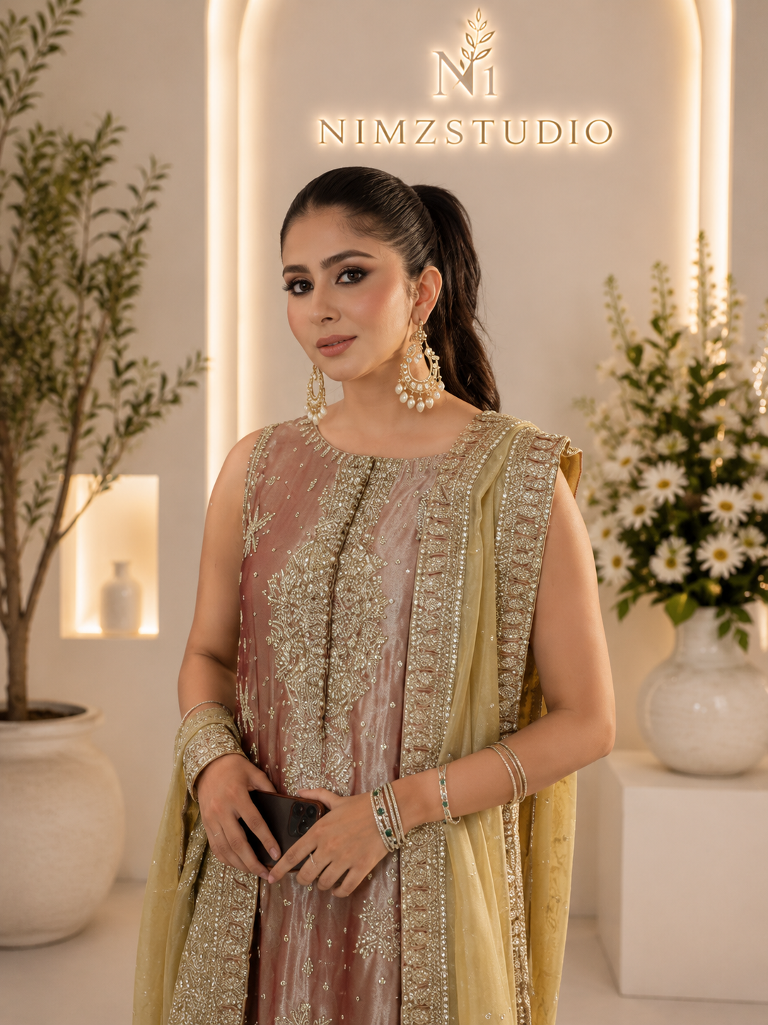 Ayesha Makda Inspired Luxury Embroidered Pakistani Party Wear Dress