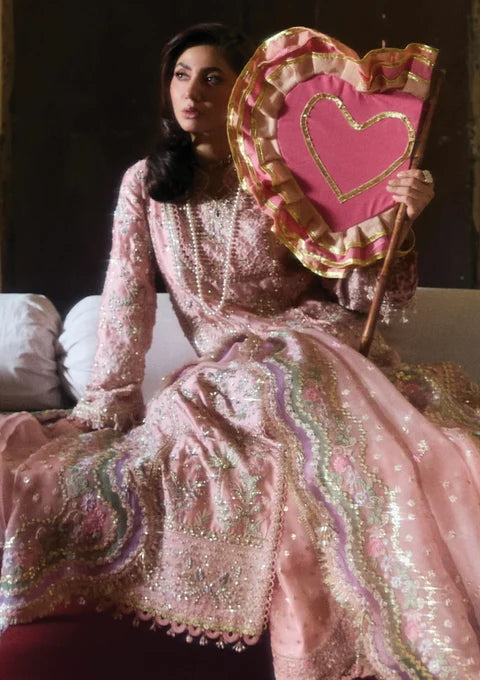 Rose gold angrakha sharara Pakistani wedding outfit by Suffuse