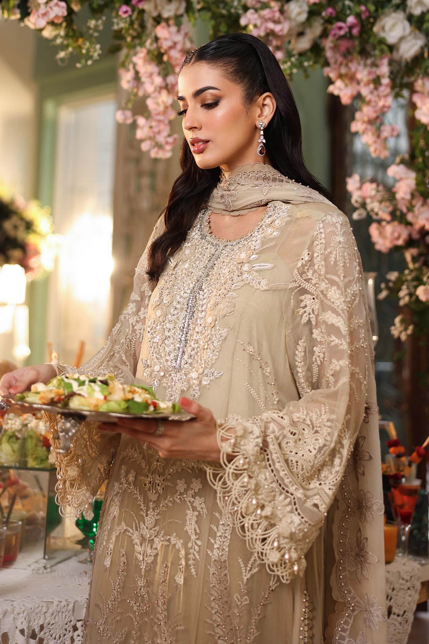Maria.B Inspired MBC-03 Crystal Stone Embellished Chiffon Party Wear Outfit