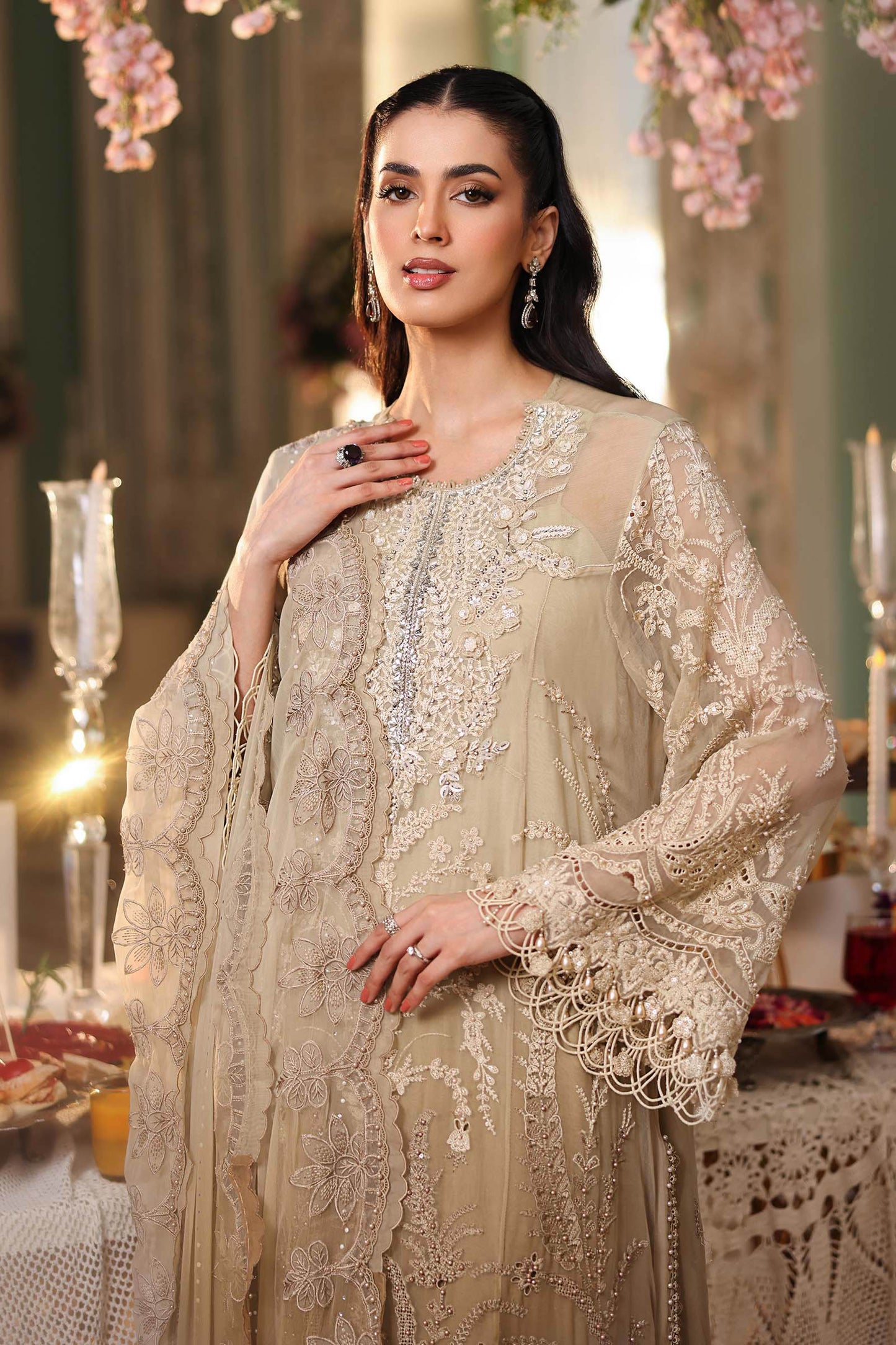 Maria.B Inspired MBC-03 Pakistani Luxury Formal Wear Chiffon Dress