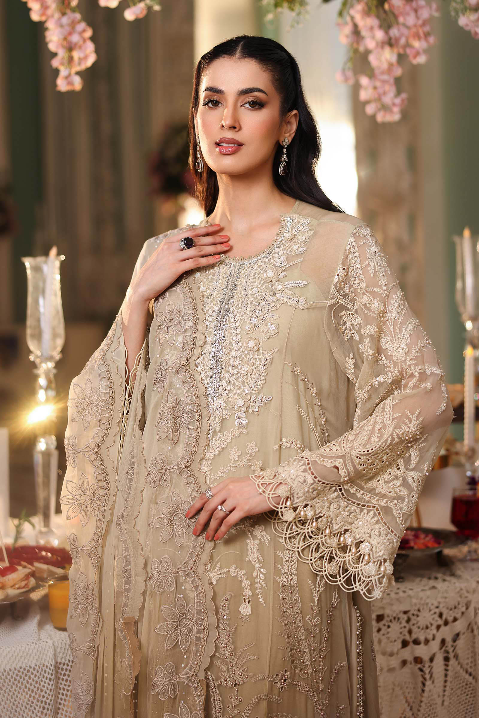 Maria.B Inspired MBC-03 Pakistani Luxury Formal Wear Chiffon Dress