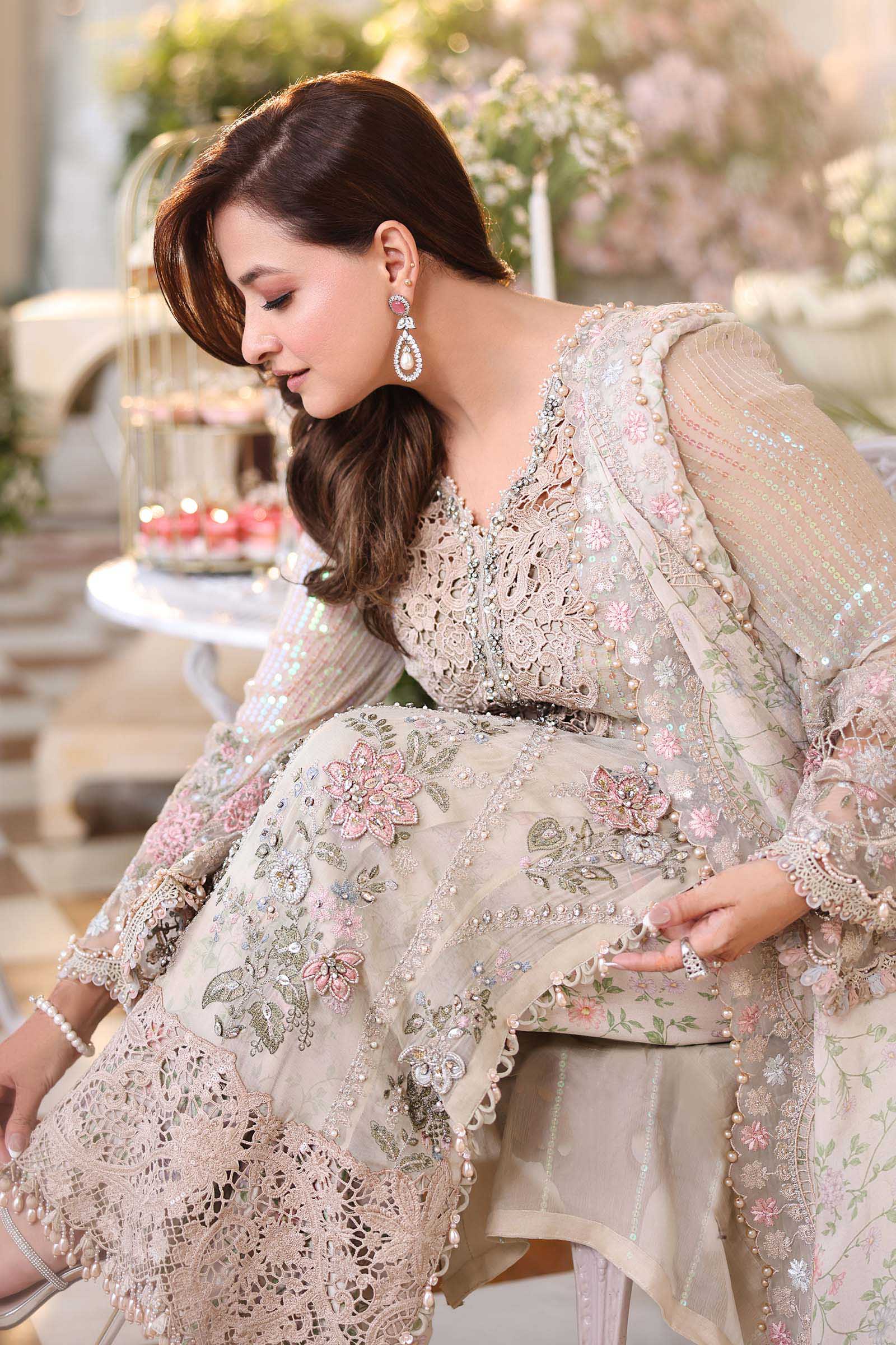 Maria.B Inspired MBC-07 Embroidered Organza Dupatta with Luxury Chiffon Party Wear Suit