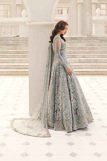 Erum Khan Minty Breeze mint green Pakistani wedding maxi with embellished dupatta