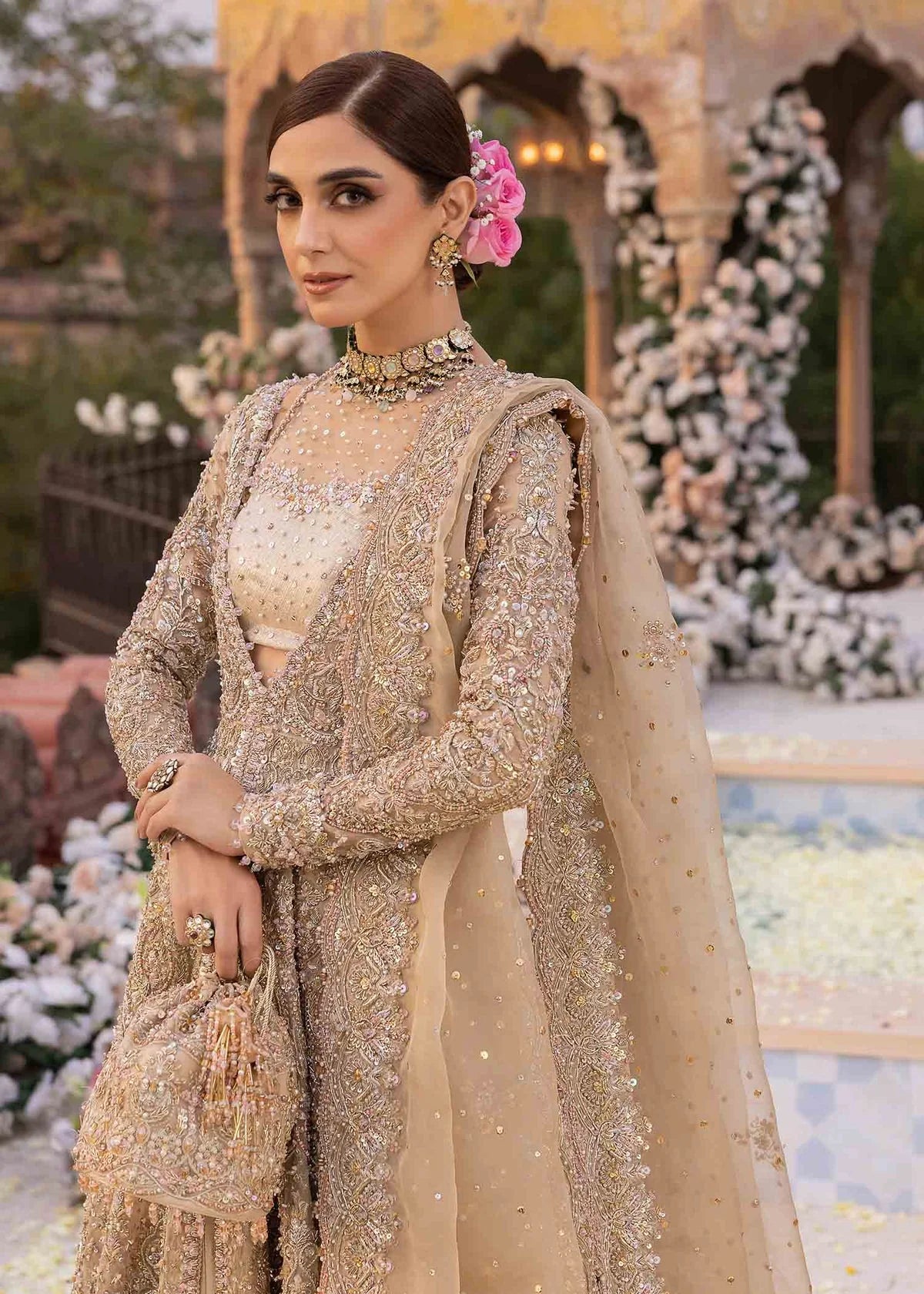 Mirani by Kanwal Malik luxury formal maxi with handmade kora dabka work