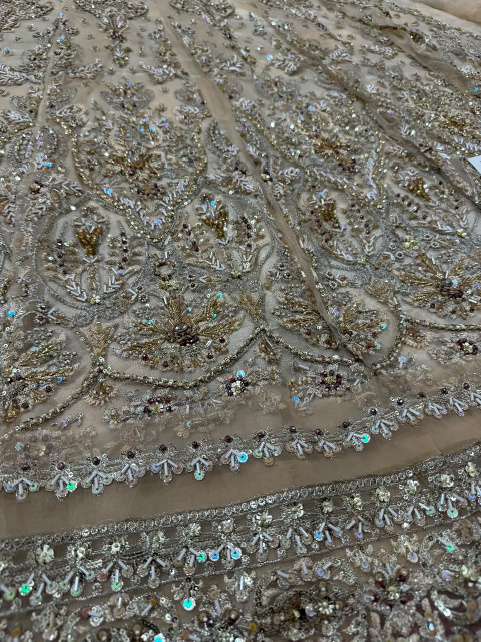 Mirani Kanwal Malik net maxi with embellished dupatta and handmade detailing