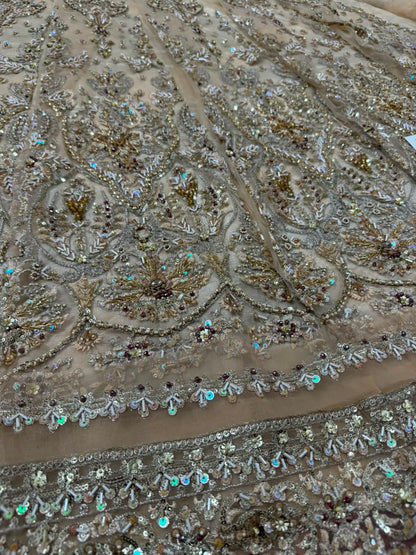 Mirani Kanwal Malik net maxi with embellished dupatta and handmade detailing