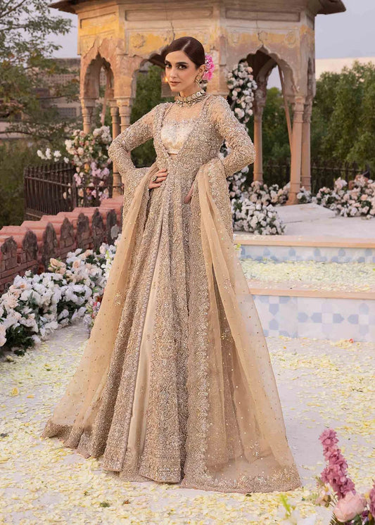 Mirani by Kanwal Malik 12 panel net maxi with handmade kora dabka embroidery