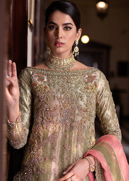 Moss Fantasy Sara Rohale Asghar Pakistani wedding dress with contrast dupatta
