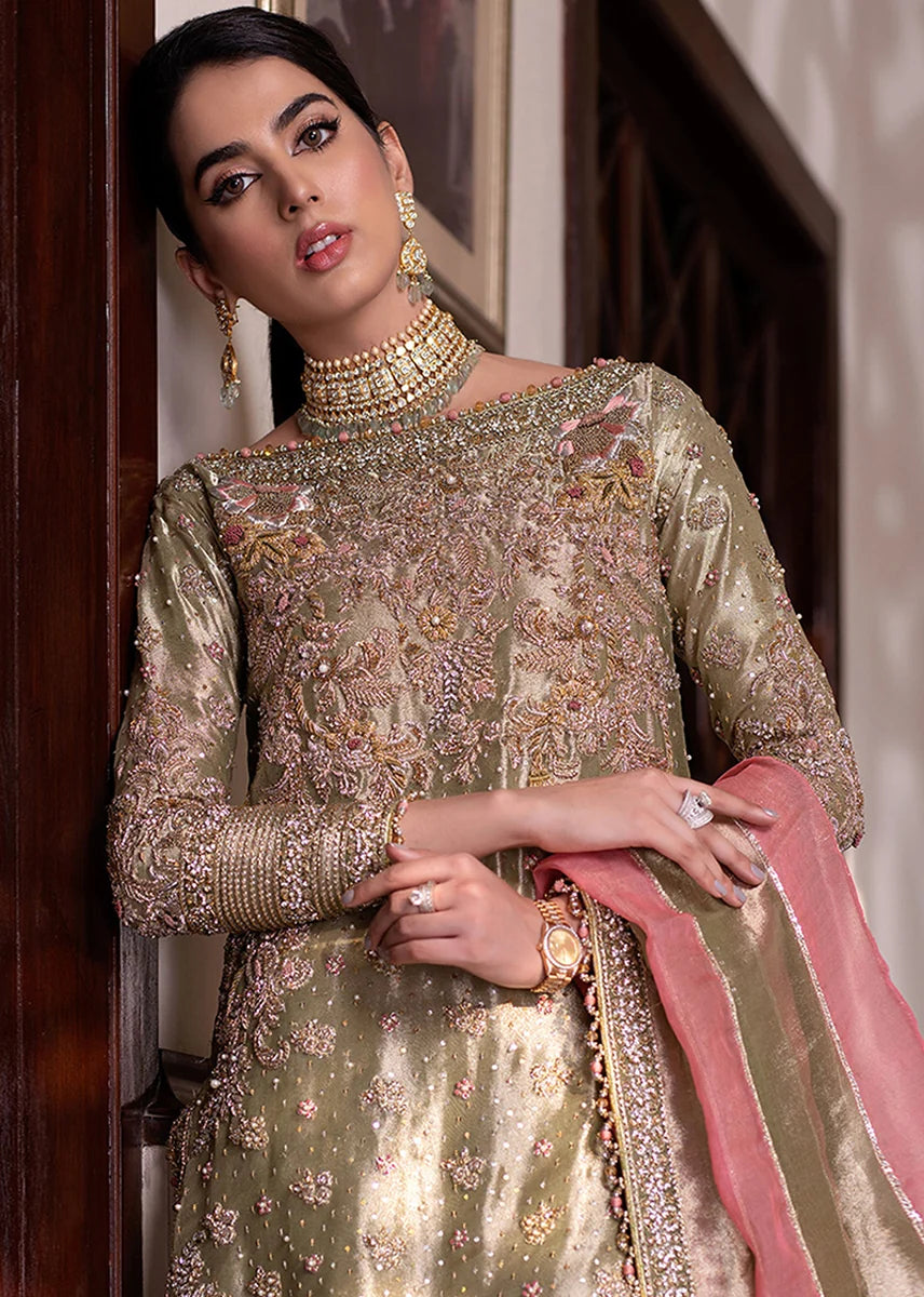 Moss Fantasy pure tassel silk dress with luxury floral embroidery and handwork