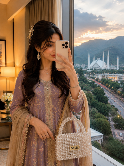 Pakistani customize pearl work handbags