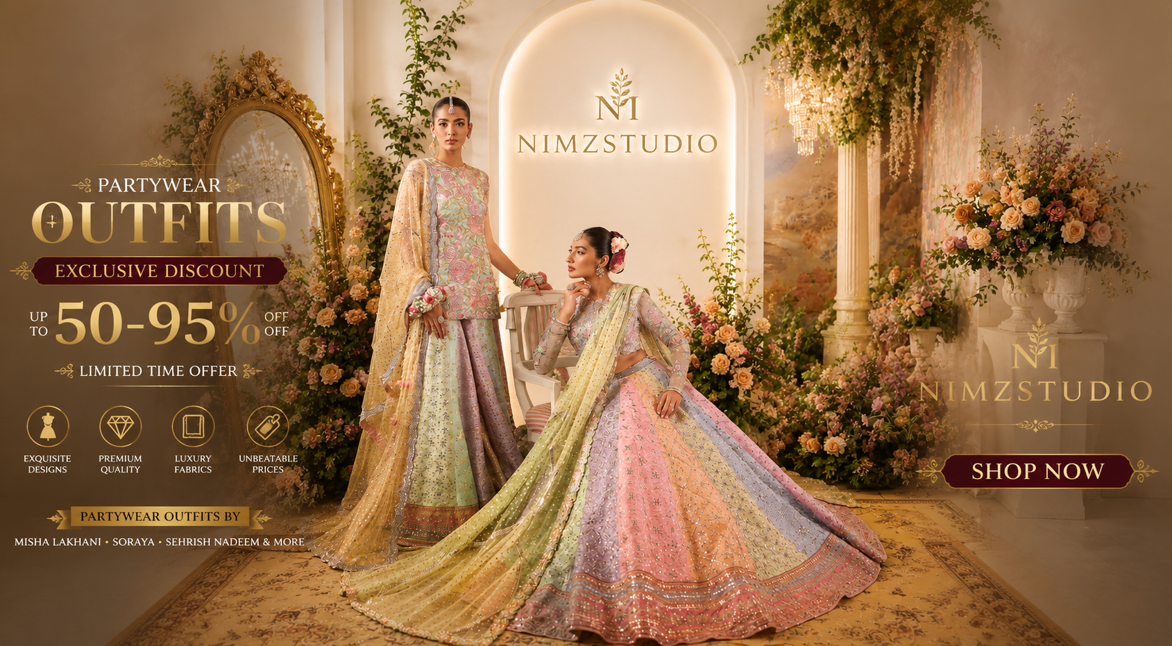 Nomi Ansari Luxury partywear Sharara outfit pakistani Designer dresses