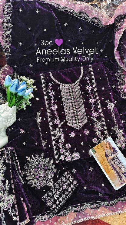 Sabaiqbal Velvet 3pc