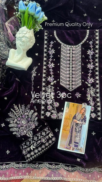 Sabaiqbal Velvet 3pc