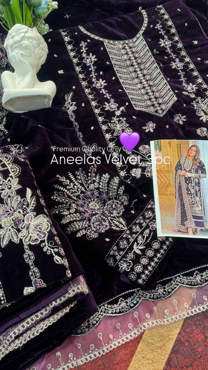 Sabaiqbal Velvet 3pc