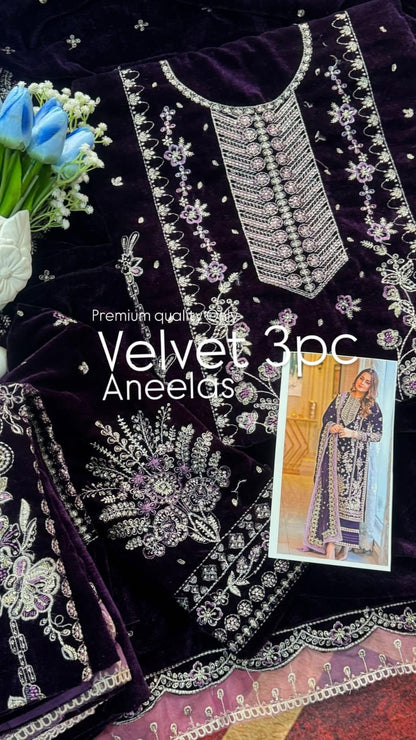 Sabaiqbal Velvet 3pc