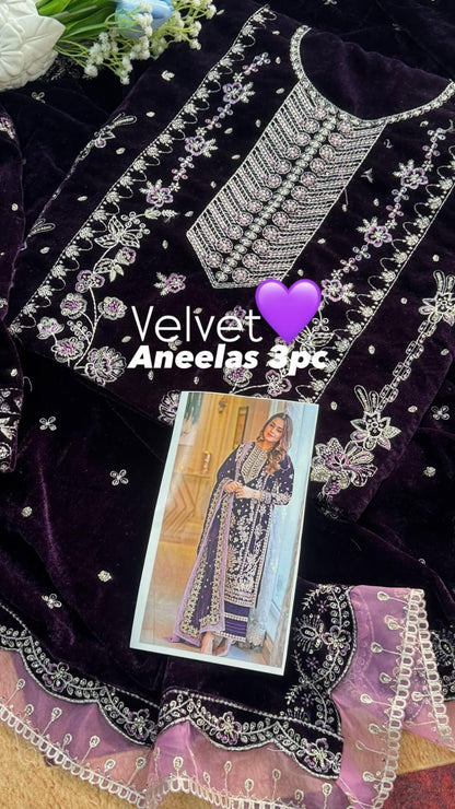 Sabaiqbal Velvet 3pc