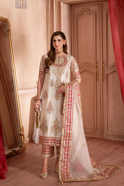 SOLARA off white Pakistani designer dress for wedding and luxury party wear