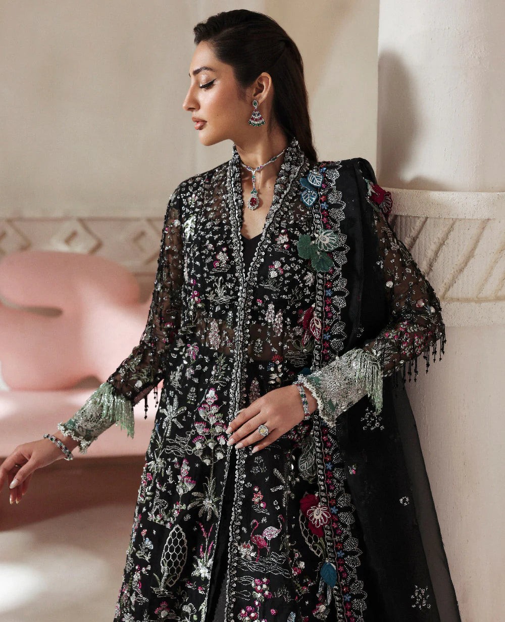 Auriane luxury Pakistani party wear embroidered pishwas