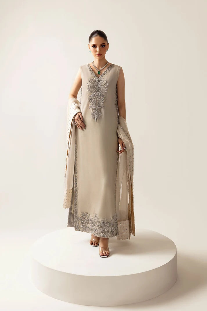CECE by Raja Salahuddin luxury Pakistani designer dress in pure tassel silk