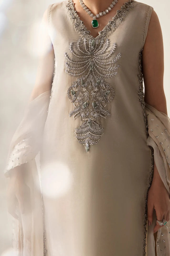 CECE Raja Salahuddin pure tassel silk dress with detailed hand embellishment