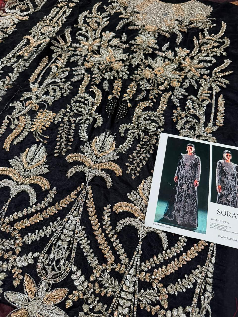 Soraya Eclat black net dress featuring detailed luxury embroidery