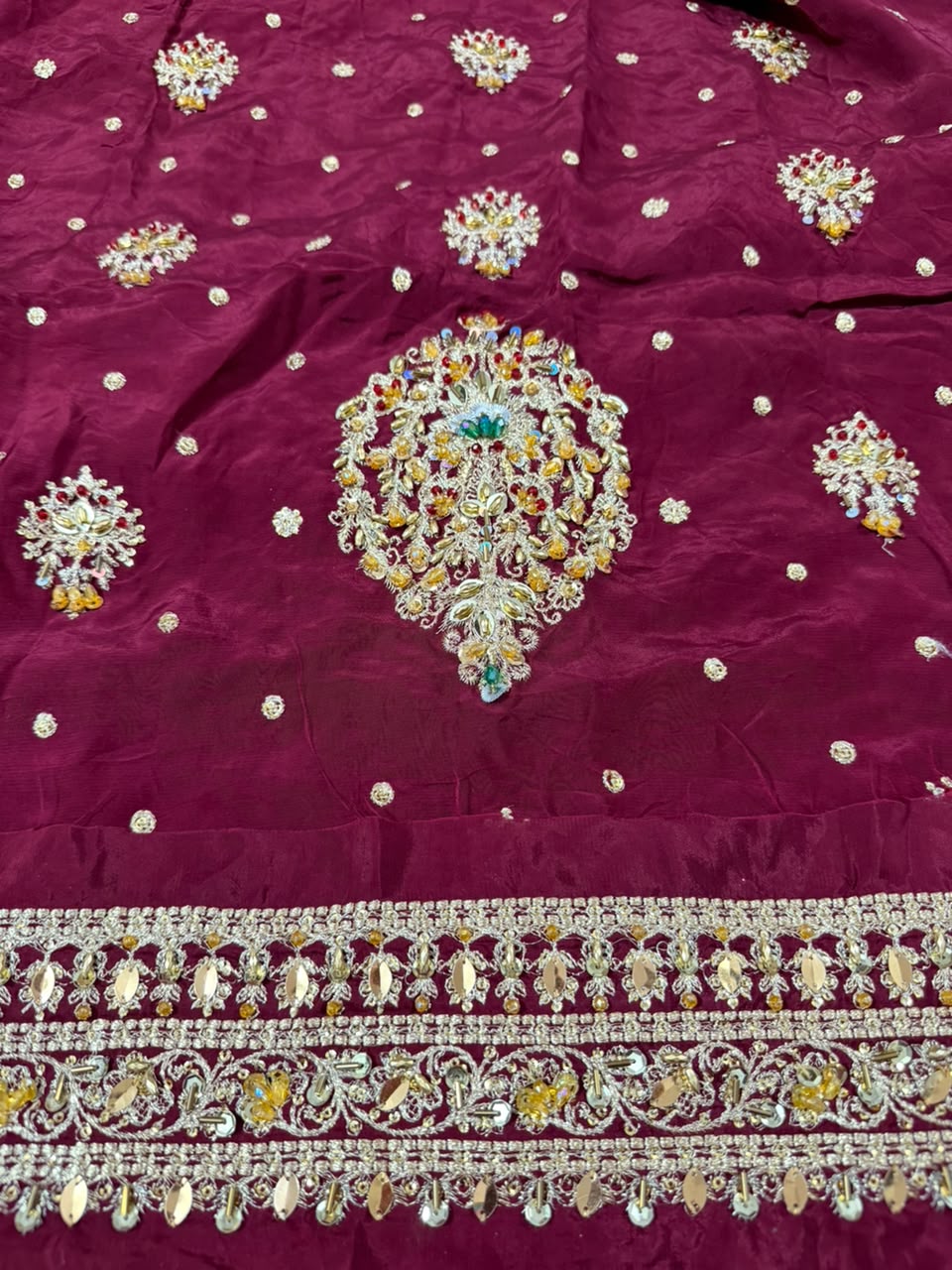 Sleeves closeup HS Ishq Bridal Haris Shakeel Inspired Luxury Bridal Lehenga Pakistani Wedding Dress