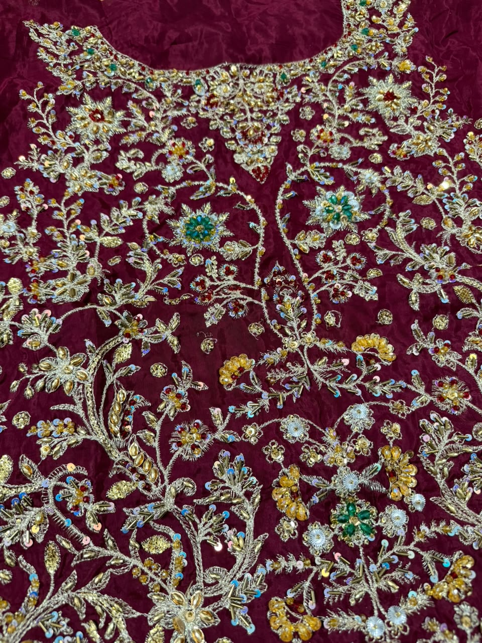 Shirt  Front Closeup HS Ishq Bridal Haris Shakeel Inspired Luxury Bridal Lehenga Pakistani Wedding Dress
