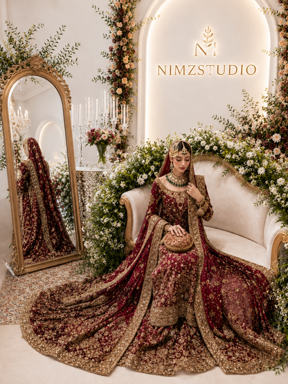 Close Up Hand Embellished Embroidery on HS Ishq Bridal Luxury Bridal Dress