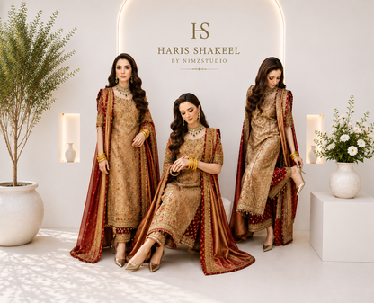 MEERUB by Haris Shakeel luxury Pakistani designer inspired partywear and wedding dress featuring premium embroidered formal wear | Worldwide Shipping UK USA Canada India Bangladesh