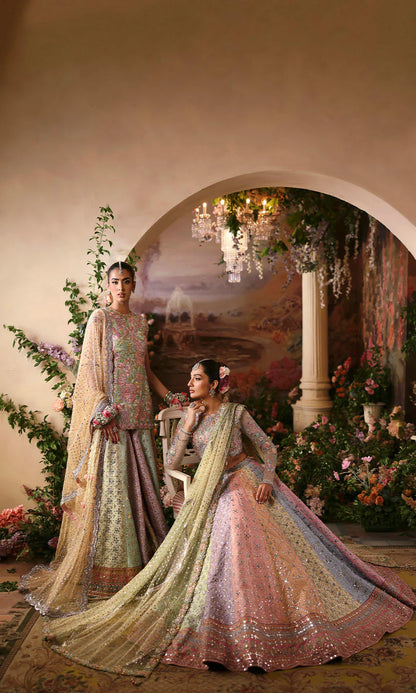 Rosebud Nomi Ansari Pakistani wedding dress with elegant traditional embroidery 