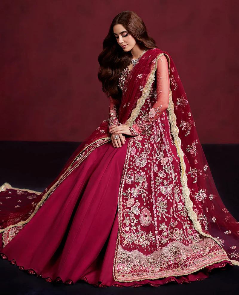 Silene embroidered pishwas with detailed net dupatta by Republic Womenswear