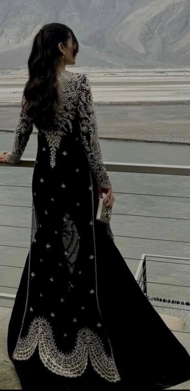 Soraya Eclat black Pakistani formal dress for weddings and parties