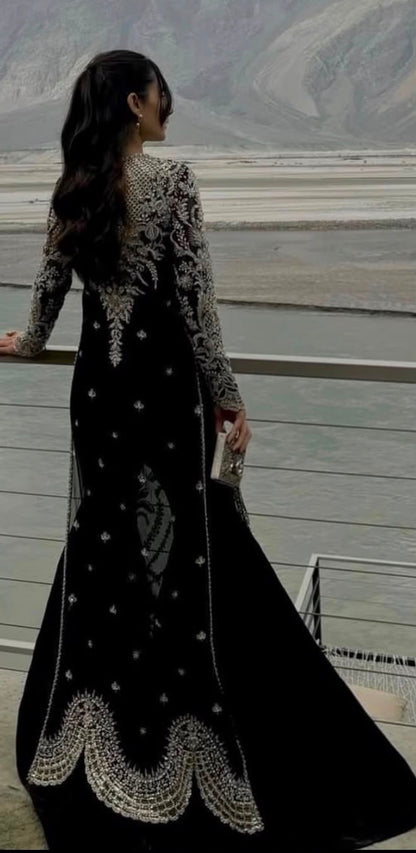 Soraya Eclat black Pakistani formal dress for weddings and parties