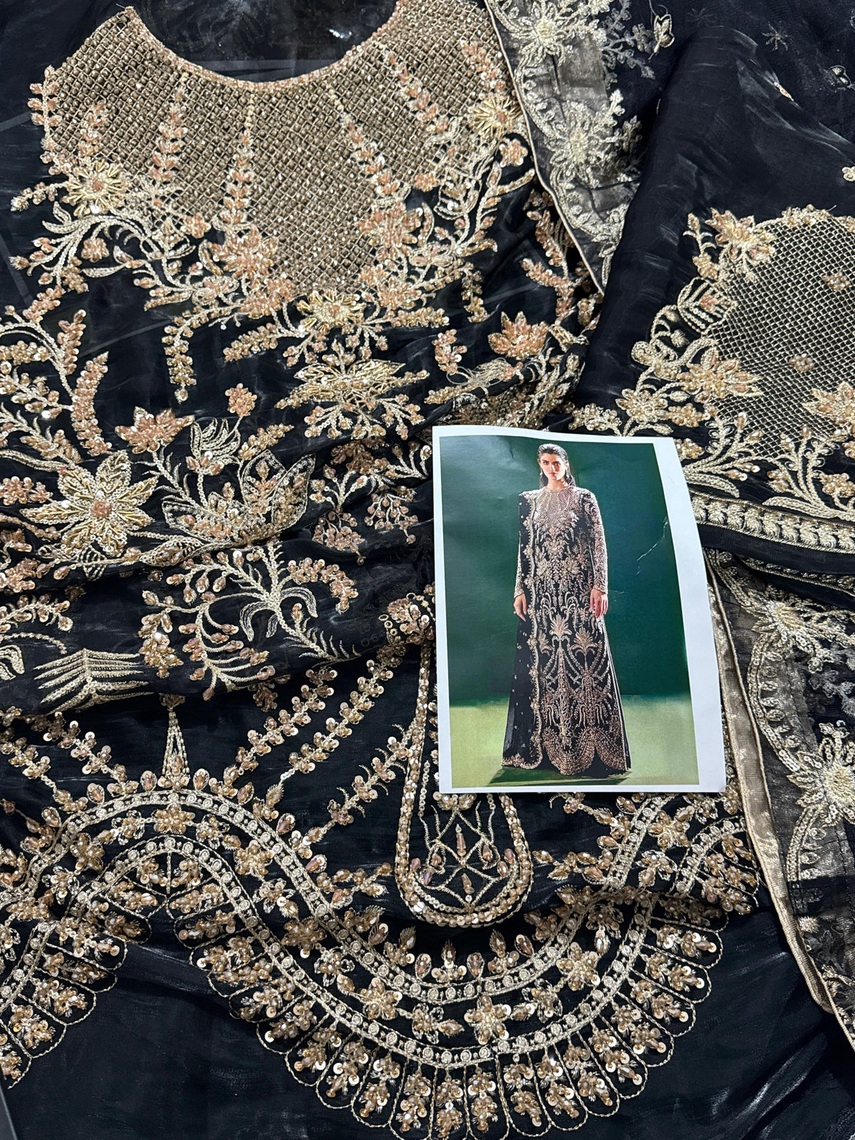 Soraya Eclat Pakistani formal dress with handmade stone work and embroidery