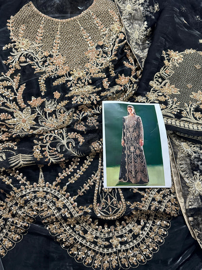 Soraya Eclat Pakistani formal dress with handmade stone work and embroidery